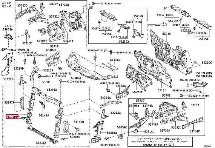 5320902040 Toyota Headlight mount