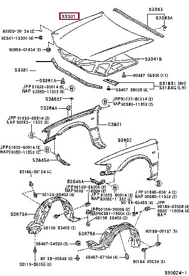 5330133061 Toyota Hood