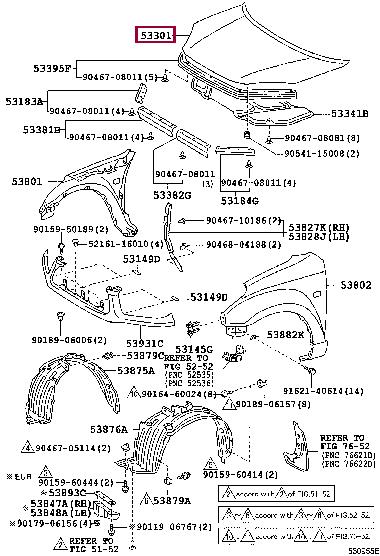 5330142030 Toyota Hood