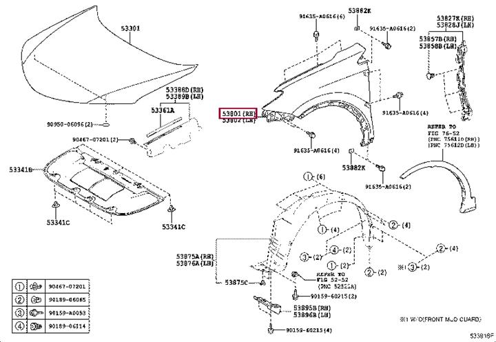 Buy Toyota 53801-0R070 at a low price in United Arab Emirates!