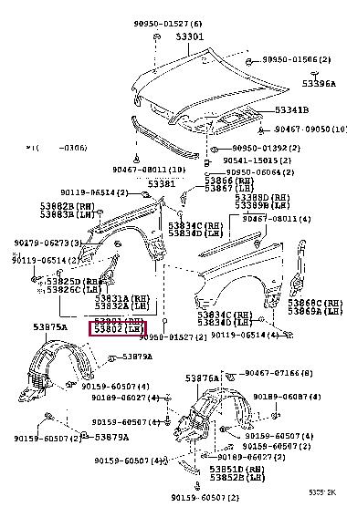 538023F100 Toyota Wing