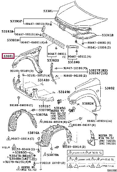 5381142160 Toyota Wing