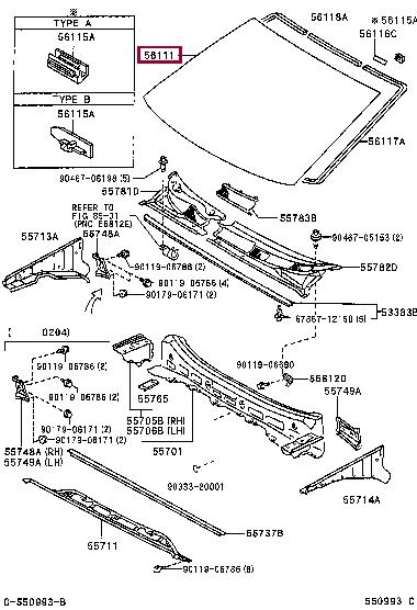 5610152011 Toyota Windshield
