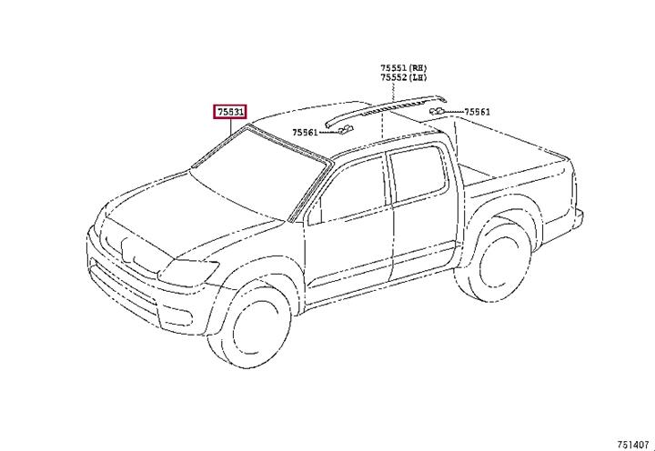 755310K010 Toyota Window glass seal