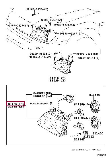 8101960021 Toyota Headlamp