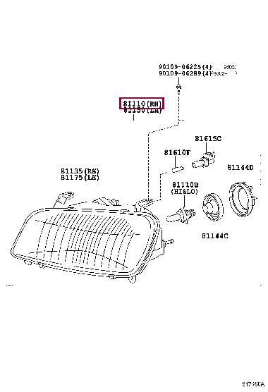8111042032 Toyota Headlamp