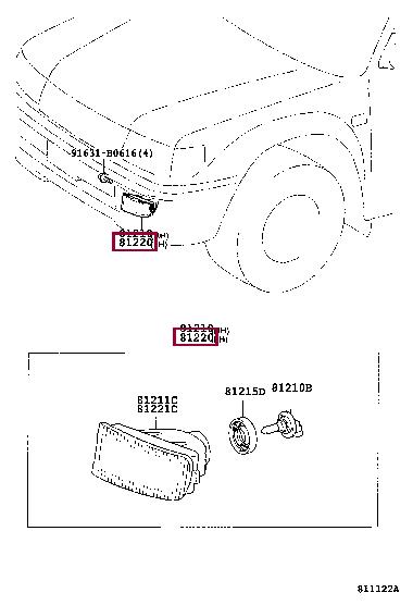 8122060060 Toyota Fog lamp