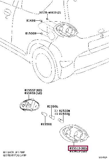815510H080 Toyota Combination Rearlight