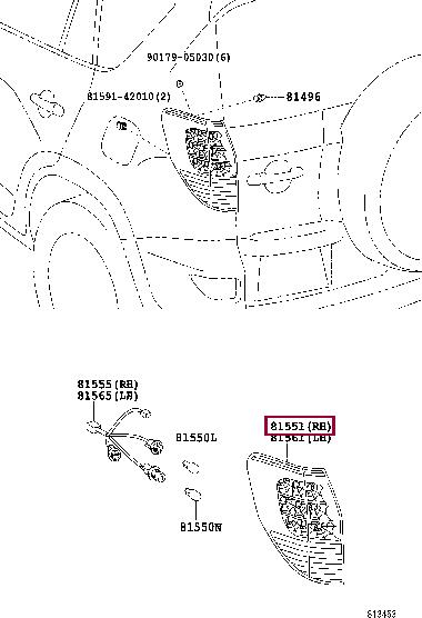 Toyota 81551-42120 Combination Rearlight 8155142120