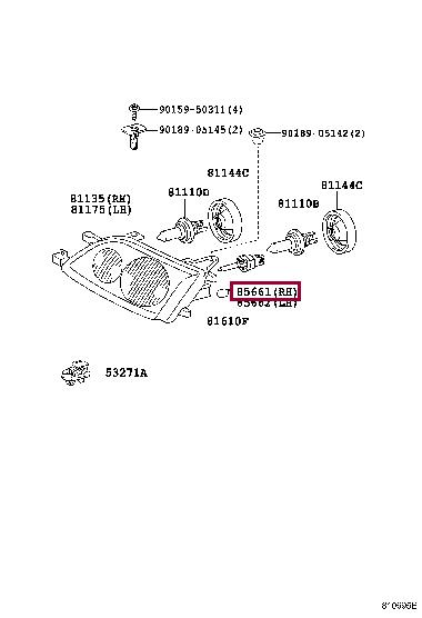 8566105020 Toyota Headlamp