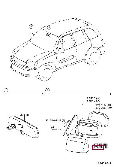 8794546010 Toyota Outside Mirror