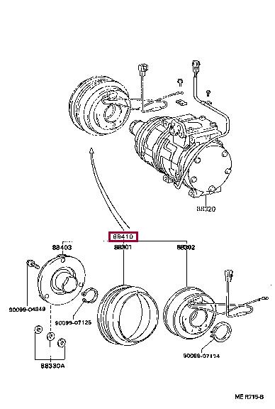 Toyota 88410-33010 A/C Compressor Clutch Hub 8841033010