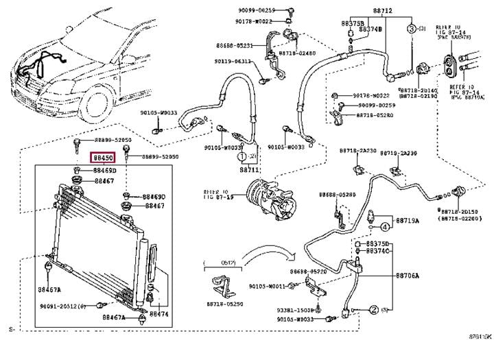8845005121 Toyota AC Condenser
