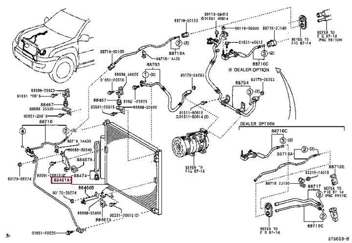 Aircon condenser Lexus: 8846160091 Toyota AC Condenser