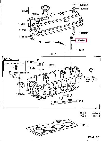 Toyota 90105-09002 Cylinder head bolt (cylinder head) 9010509002