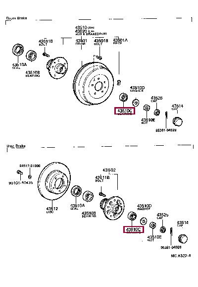 Toyota 90368-21001 Wheel bearing kit 9036821001