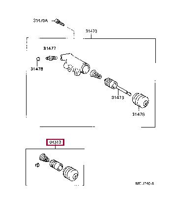 0431312030 Toyota Clutch slave cylinder repair kit