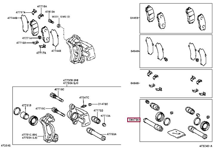 Toyota 04479-35060 Repair Kit, brake caliper 0447935060