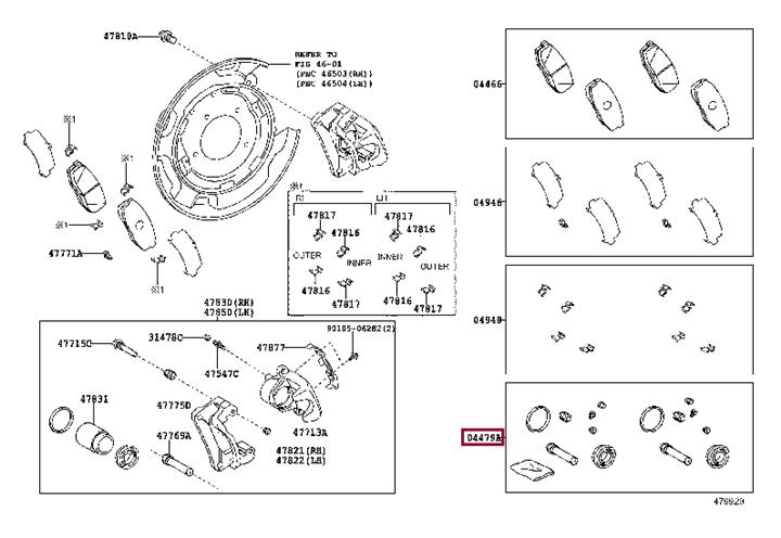 Toyota 04479-60270 Repair Kit, brake caliper 0447960270