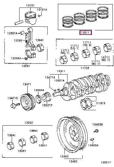 Toyota 13013-74370 Piston Ring Kit 1301374370