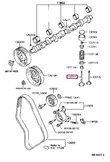 Toyota 13711-54020 Intake valve 1371154020