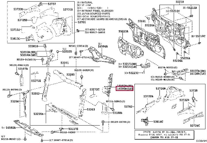 165950Y010 Toyota Radiator deflector
