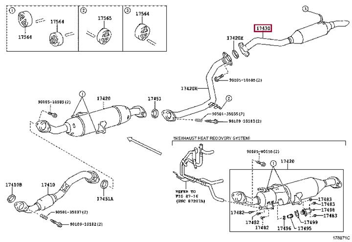 174300T270 Toyota Muffler assy