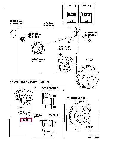 Toyota 42450-05011 Wheel bearing kit 4245005011
