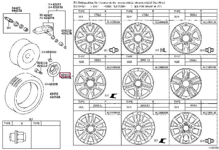 Toyota 42611-60A50 Wheel Steel Rim 4261160A50