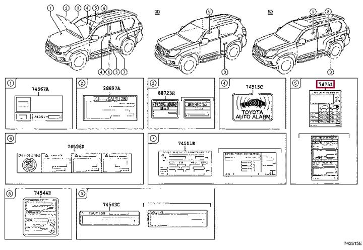 4266160A00 Toyota Information sticker
