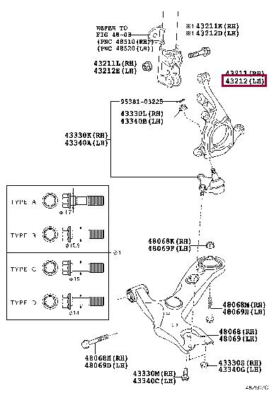 Toyota 43212-02171 Knuckle swivel 4321202171 4321202171 Toyota Knuckle swivel