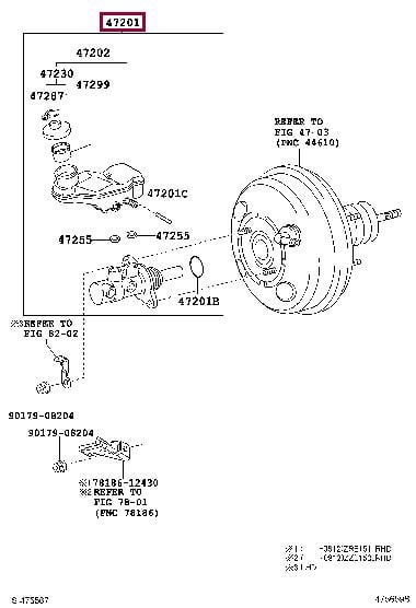 Toyota 47201-12A70 Brake Master Cylinder 4720112A70