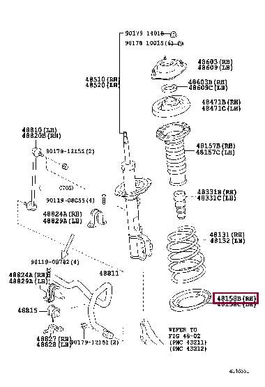 Coil spring plate Lexus RX: 4815848020 Toyota Suspension spring front