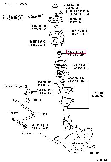 Toyota 48331-05030 Rubber buffer, suspension 4833105030
