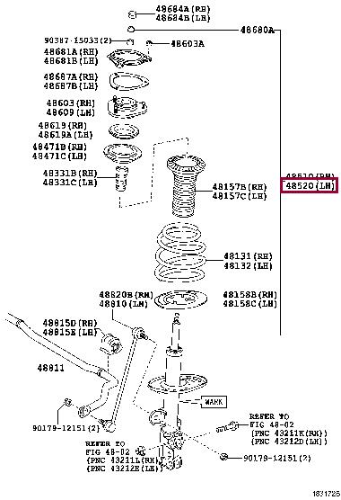 Toyota 48520-80126 Shock absorber assy 4852080126