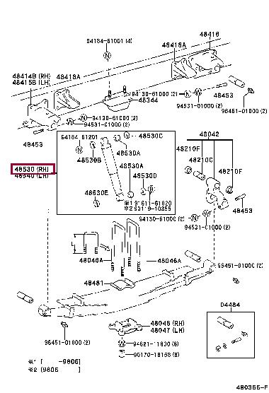 Suspension strut Toyota Dyna: 4853180445 Toyota Shock absorber assy