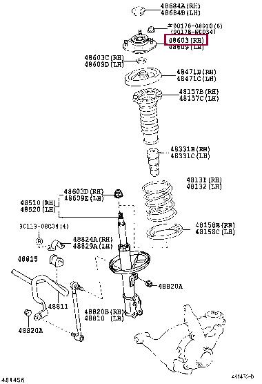 Toyota 48609-02130 Strut bearing with bearing kit 4860902130