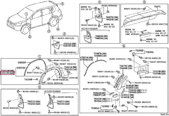 5211342900 Toyota Trim bumper