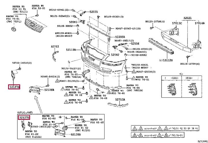 5212705030 Toyota Bumper cover