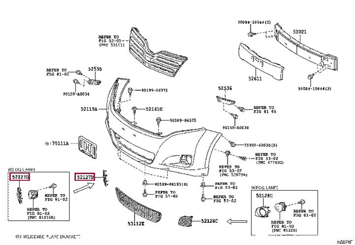 521270T010 Toyota Bumper cover