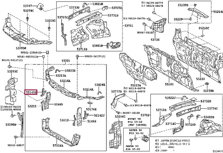 Bracket bumper Toyota 52141-33110