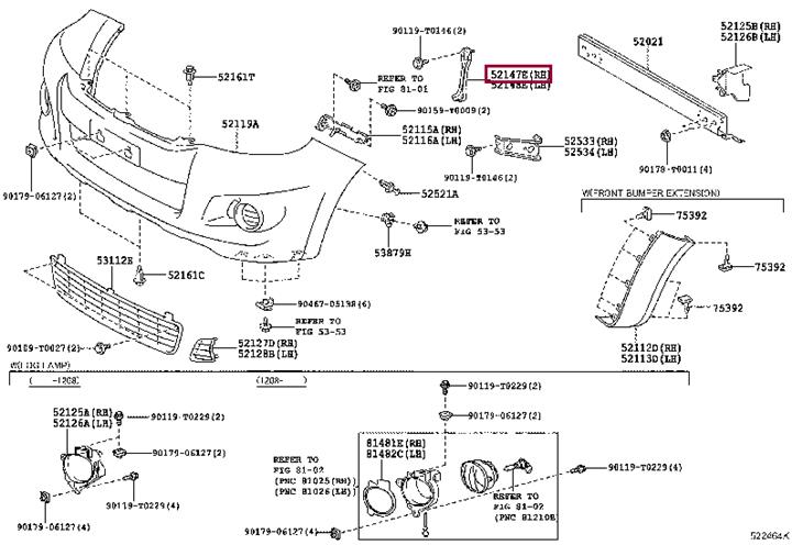 521470K040 Toyota Bracket bumper