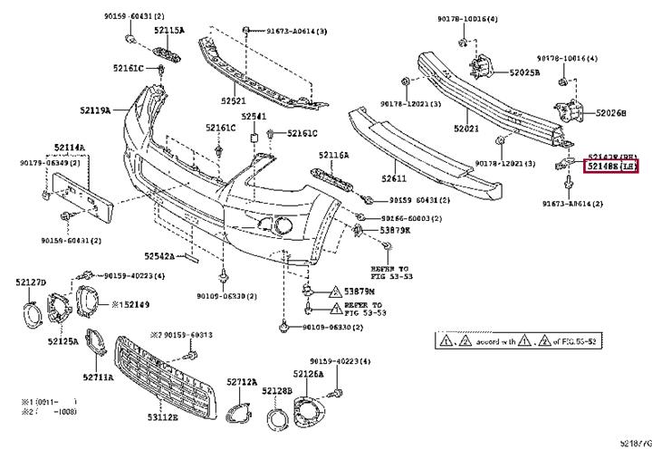 5214860040 Toyota Bracket front bumper