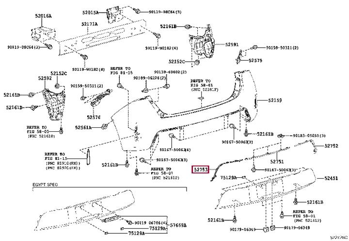 5275302030 Toyota Moulding bumper