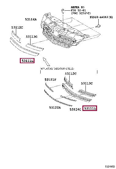5311112B40 Toyota Grille radiator