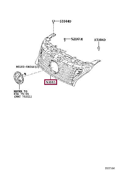 5311133440 Toyota Grille radiator