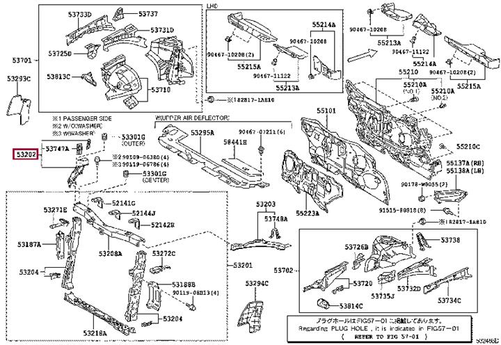 Toyota 53202-02030 SUPPORT SUB-ASSY, RA 5320202030