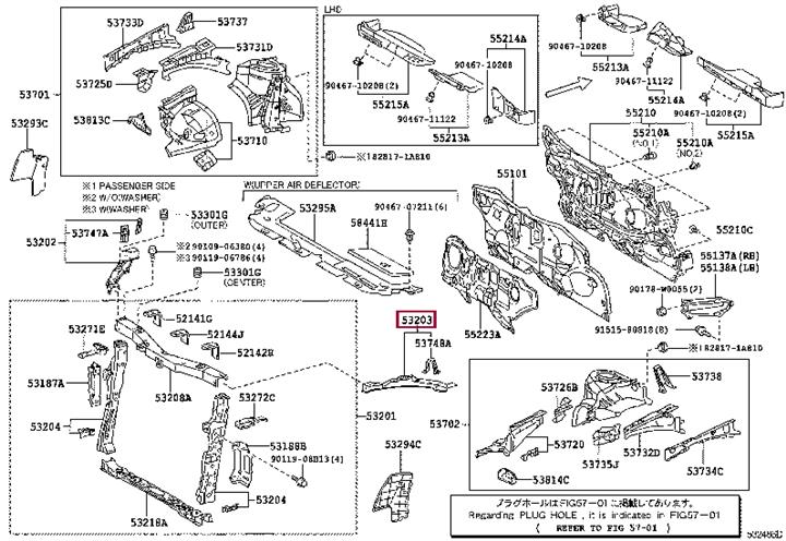 Toyota 53203-02040 SUPPORT SUB-ASSY, RA 5320302040
