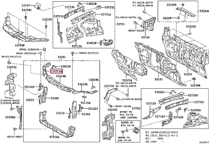 Radiator bracket Toyota 53213-33050