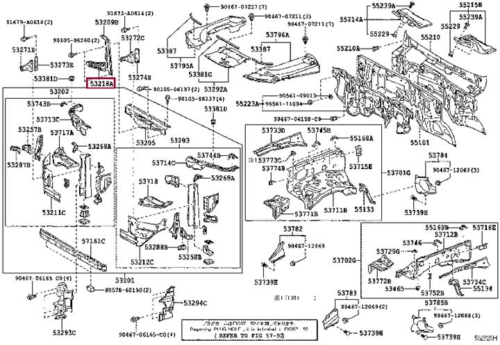 5321860140 Toyota Radiator bracket